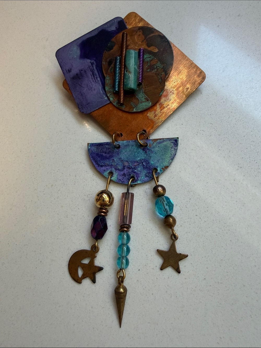 Celestial Art Deco Statement Accent Brooch - Vintage - Picture 1 of 5